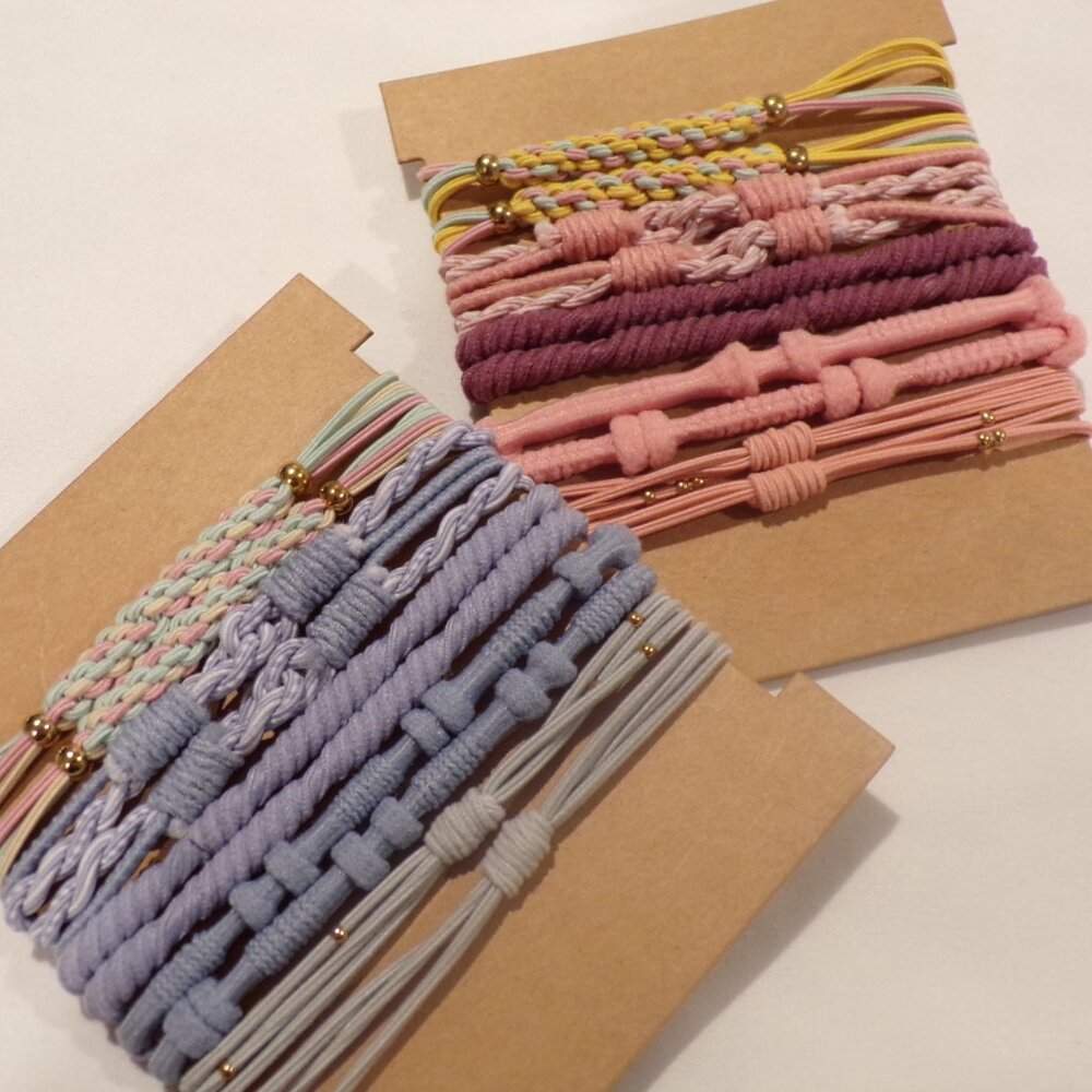 Pink & Blue Corded Bracelet Set – 20-Piece Gift for Kids, Grandchildren, Women